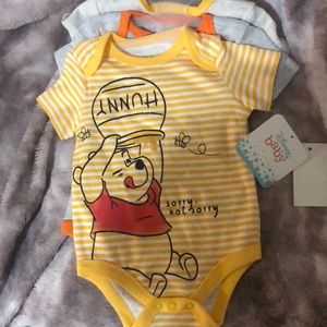 3 Disney Baby Winnie the Pooh onesies, size 0-3 months, new with tags